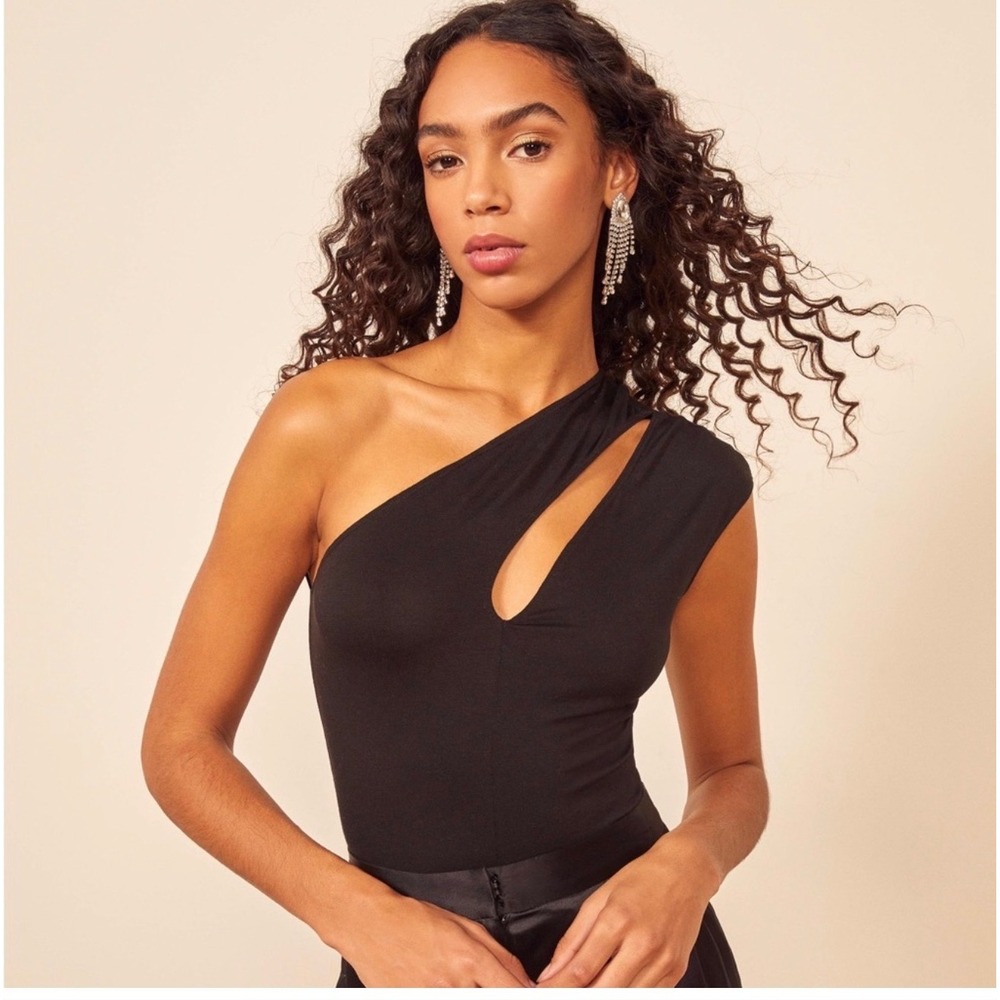 NWT Reformation Venus bodysuit S black classic minimalist cocktail